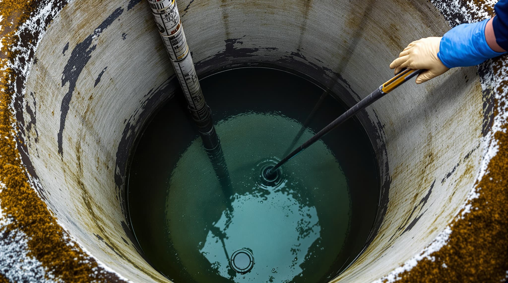Cesspool tank close-up on a Nassau County job